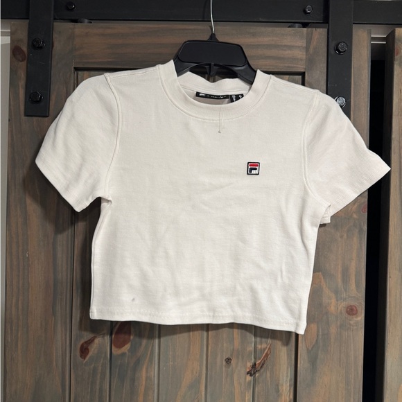 FILA Hailey Bieber White Crop Tee M - Picture 3 of 5